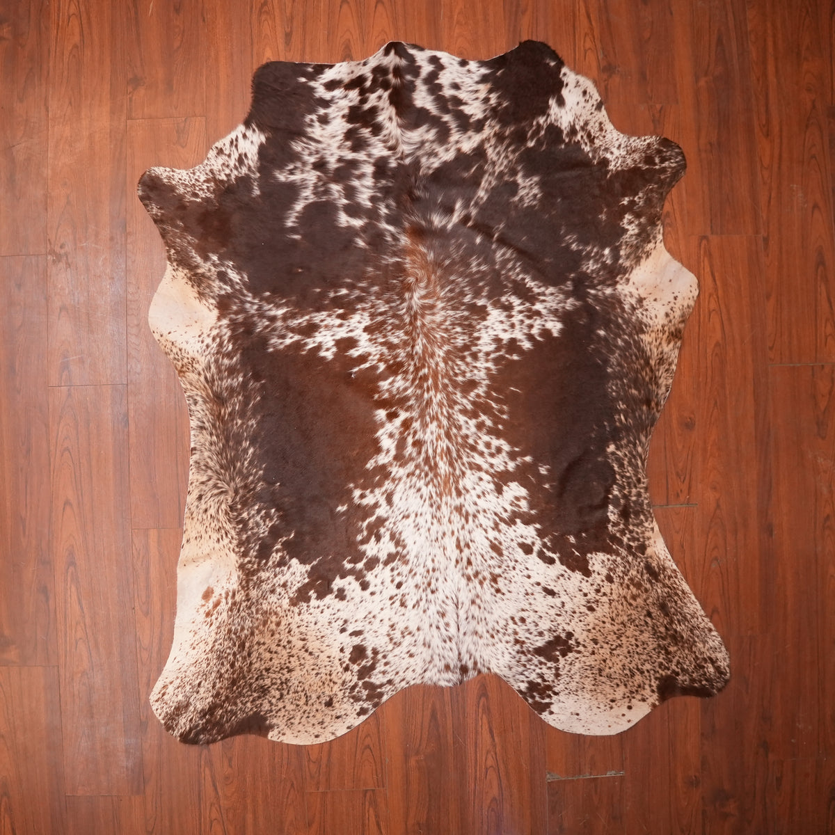 Nguni hide rug in dark speckled brown, 206 x 165 cm, genuine Nguni cow hide