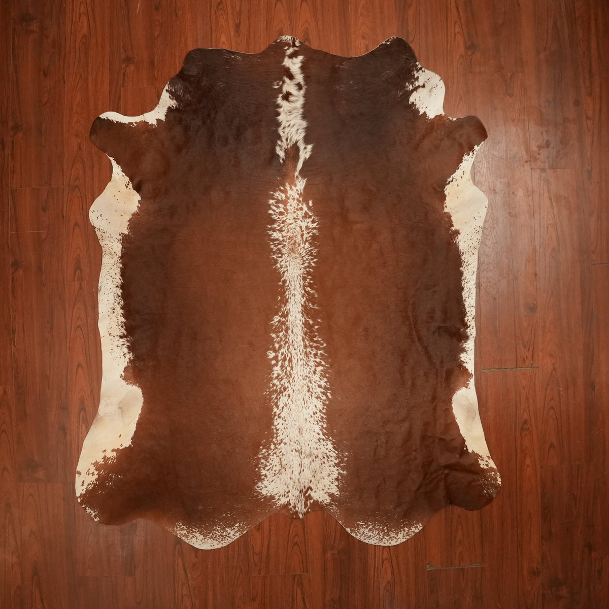 Nguni hide rug in speckled spine brown, 208 x 176 cm, genuine Nguni cow hide