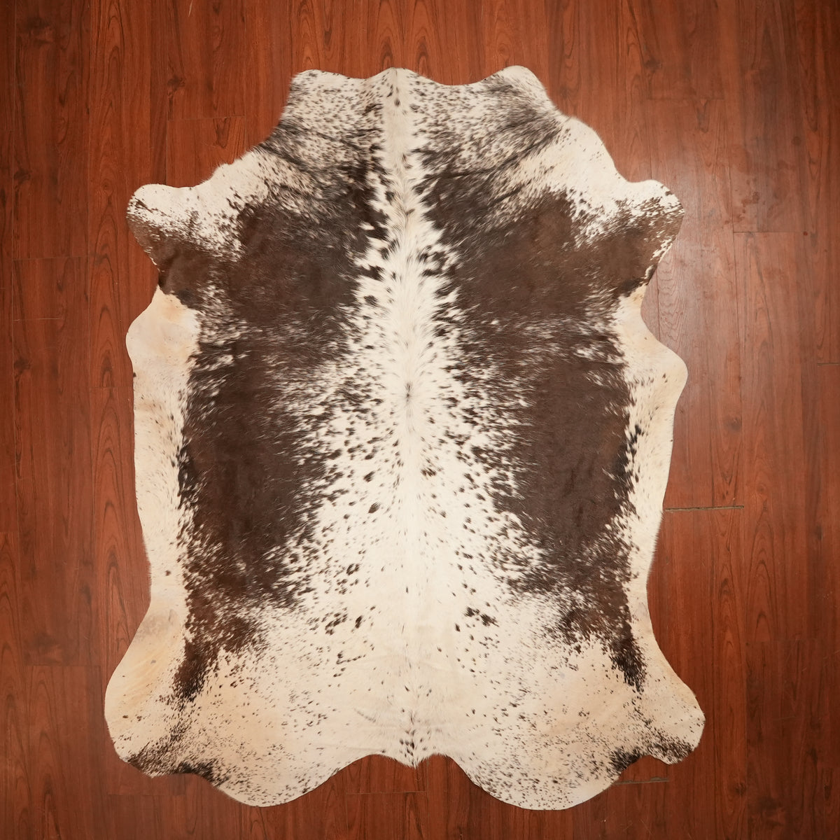 Nguni hide rug in speckled spine brown, 219 x 179 cm, genuine Nguni cow hide