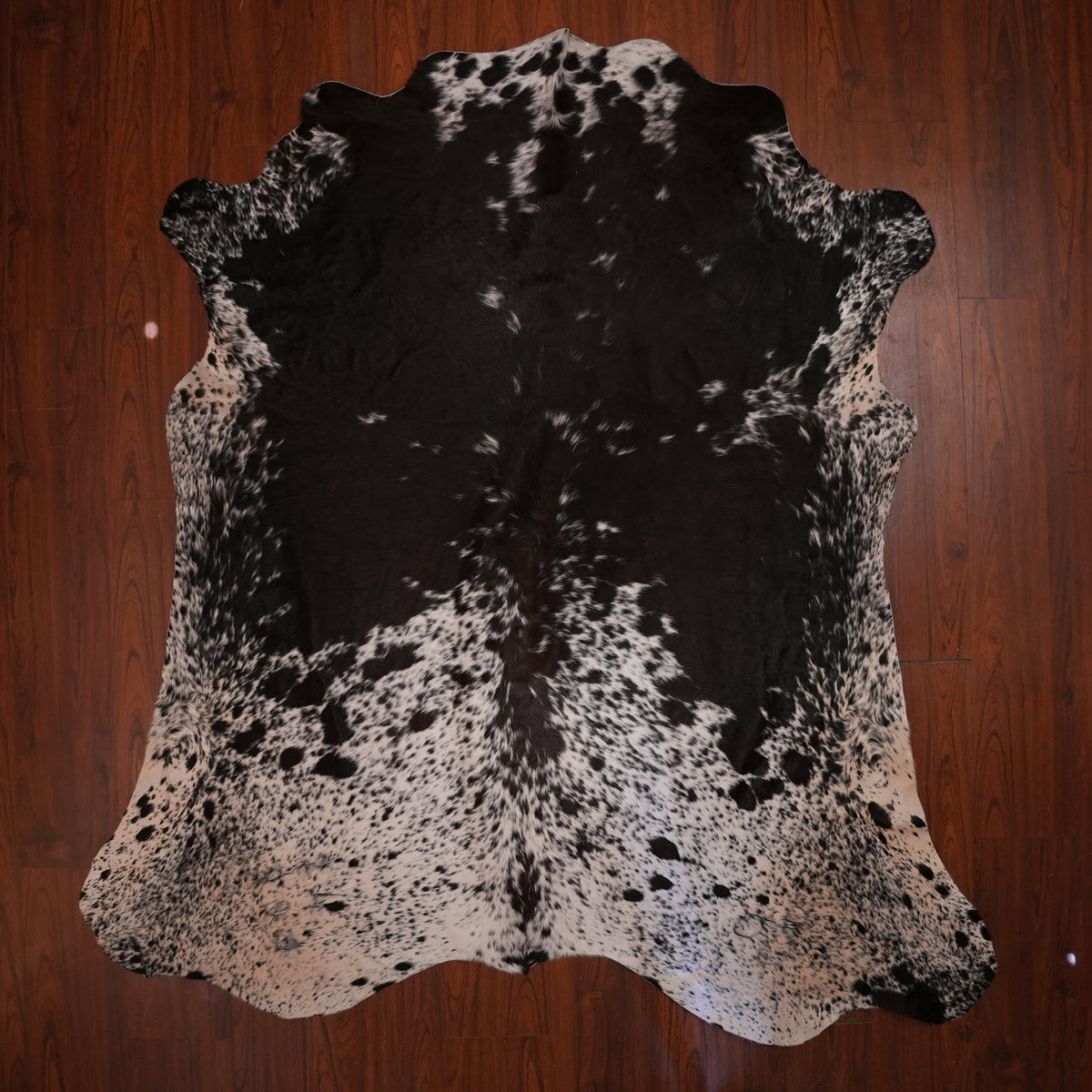 Nguni hide rug in speckled brown, 224 x 209 cm, genuine Nguni cow hide