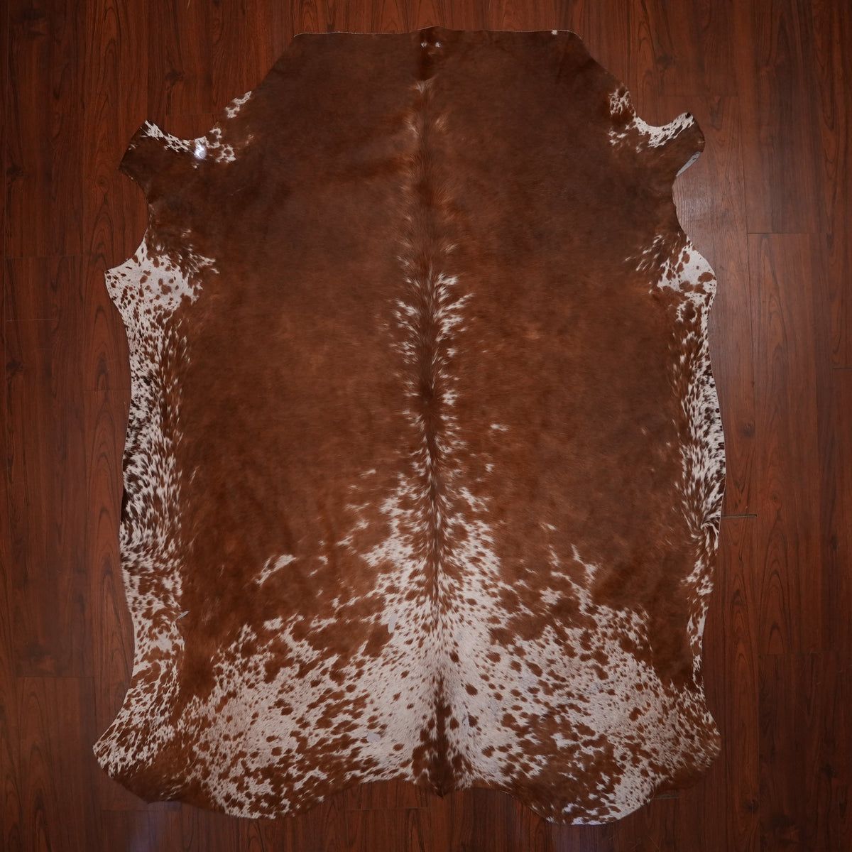Nguni hide rug in speckled chestnut brown, 228 x 182 cm, genuine Nguni cow hide