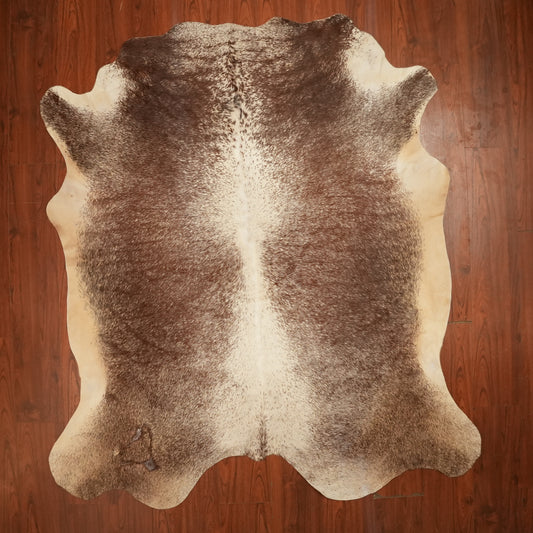 Nguni hide rug in salt-and-pepper brown, 230 x 205 cm, genuine Nguni cow hide