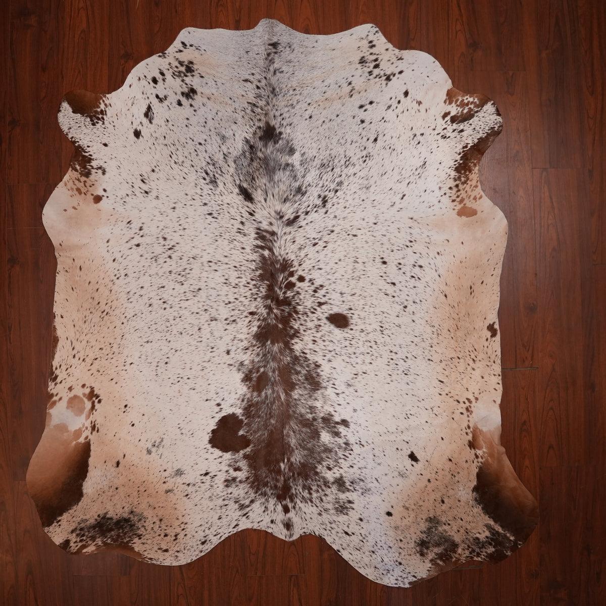 Nguni hide rug in speckled spine brown, 230 x 210 cm, genuine Nguni cow hide