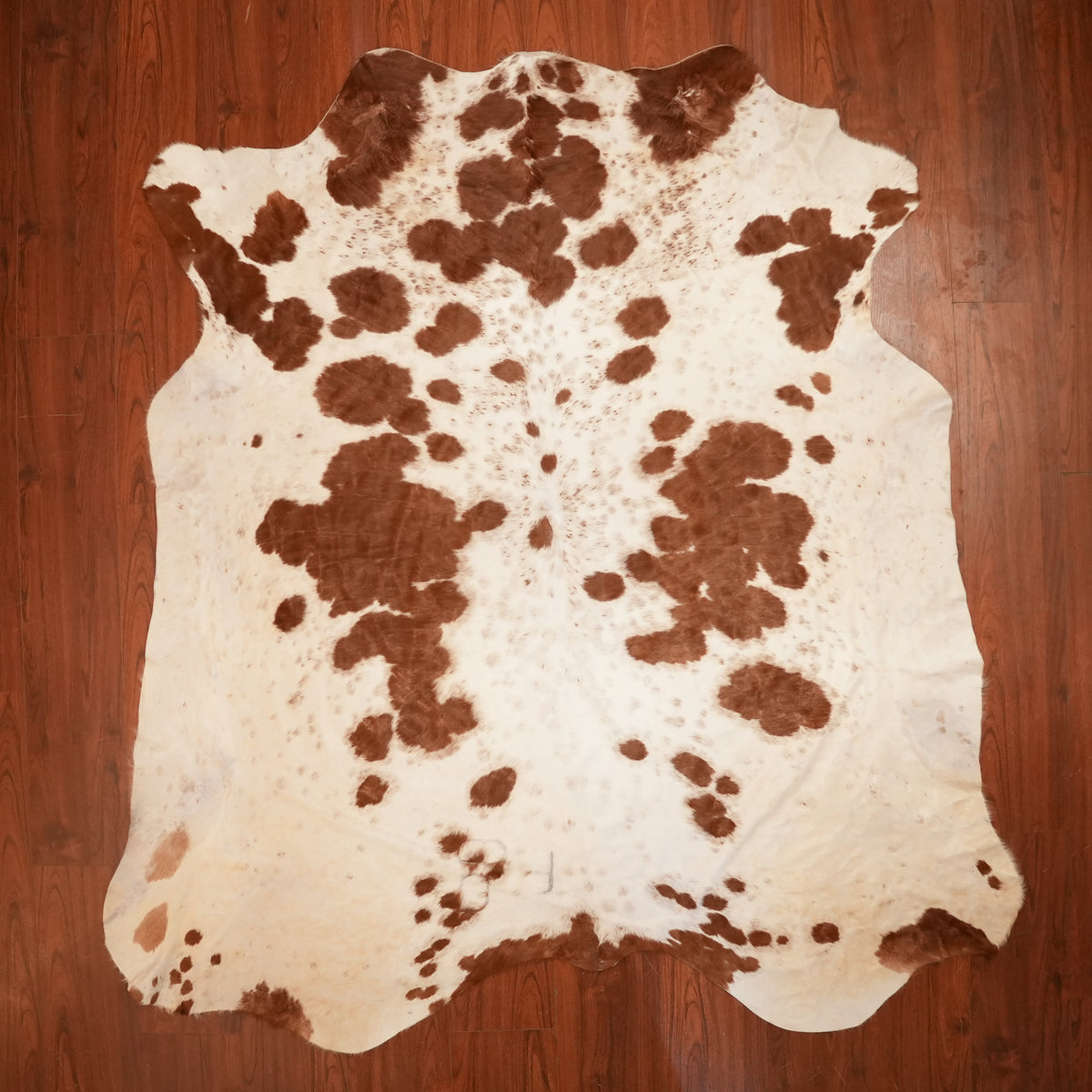 Nguni hide rug in chestnut patchwork brown, 230 x 213 cm, genuine Nguni cow hide