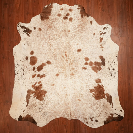 Nguni hide rug in speckled brown, 236 x 219 cm, genuine Nguni cow hide