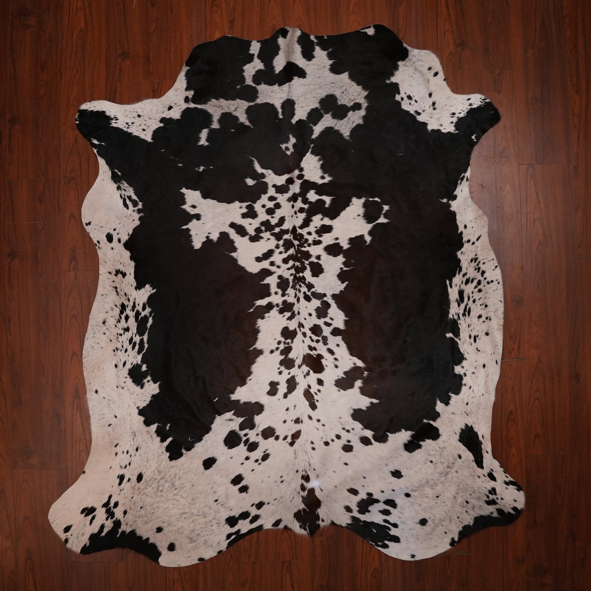 Nguni hide rug in high-contrast tri-colour, 232 x 200 cm, genuine Nguni cow hide