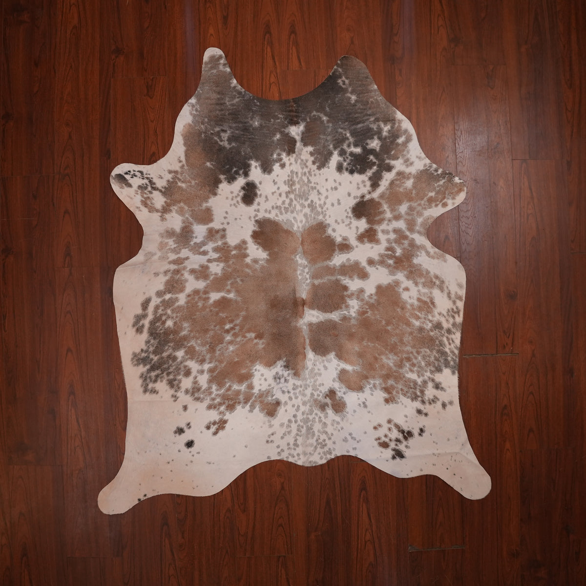 Speckled Caramel Tri-colour cow hide rug, 189 x 166 cm, genuine cowhide
