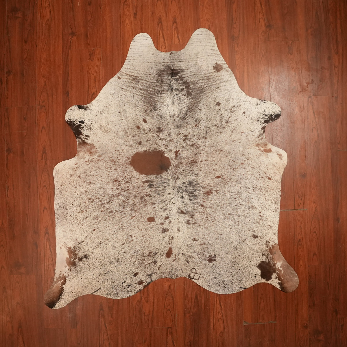Speckled Tri-colour cow hide rug, 200 x 182 cm, genuine cowhide