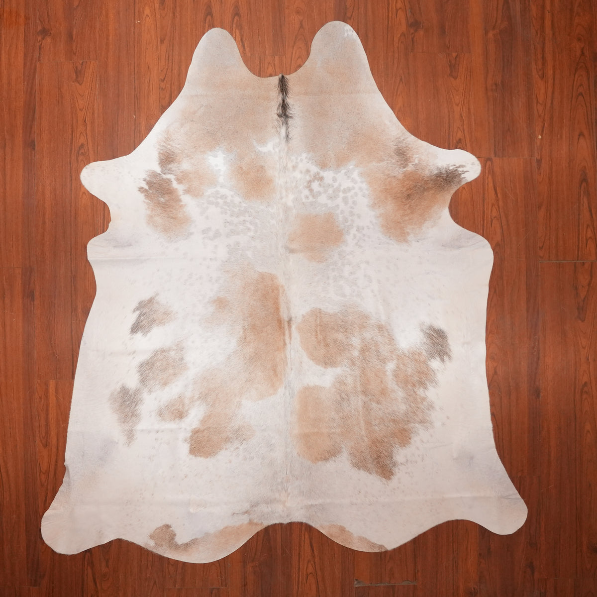 Soft Patchwork Tri-colour cow hide rug, 208 x 185 cm, genuine cowhide