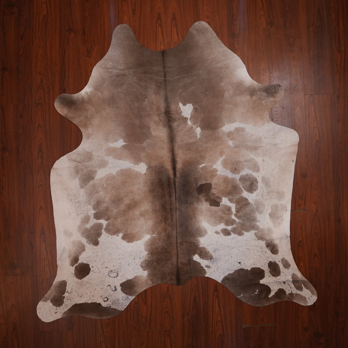 Soft Taupe Tri-colour cow hide rug, 208 x 201 cm, genuine cowhide