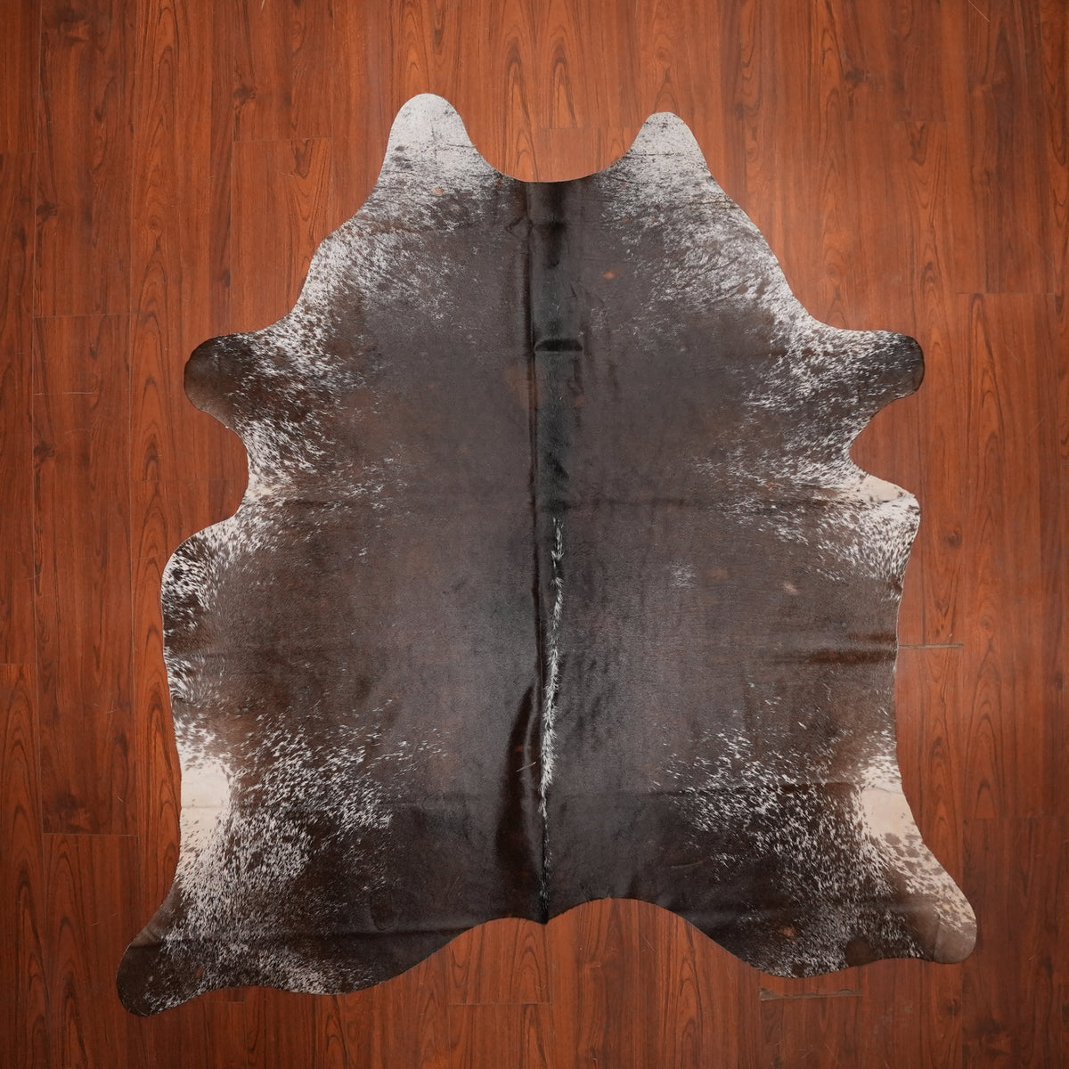 Dark Speckled Tri-colour cow hide rug, 210 x 205 cm, genuine cowhide